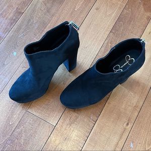 Black Suede Platform Booties